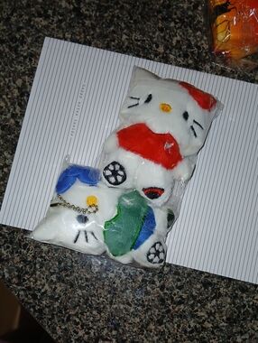 2 #PlushKeychain Set - Red, Blue & Green #hellokitty #girlssoccer